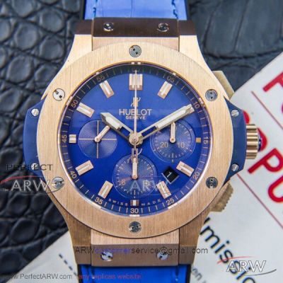 H6 Factory Hublot Big Bang 42mm 7750 Chronograph Watch - Blue Dial Rose Gold Case 542.CM.1770.RX